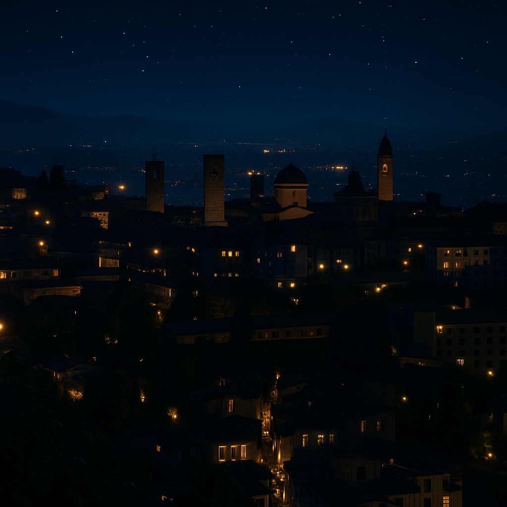 Night Panorama of Bergamo