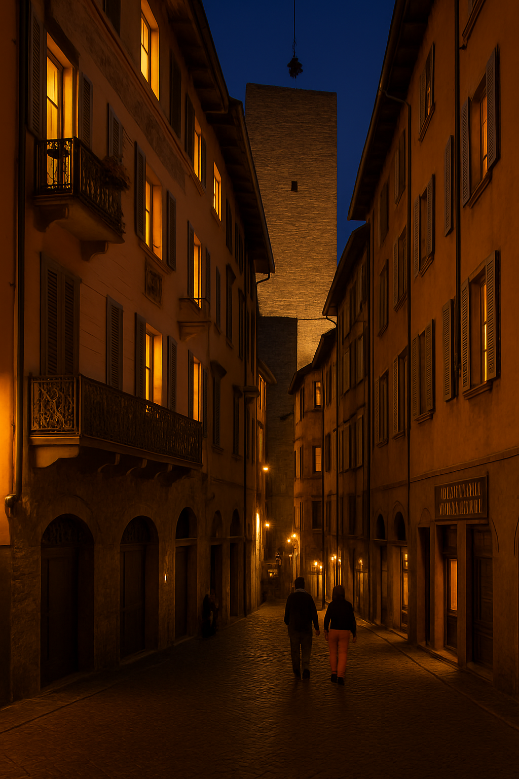 Evening in the Alleys of Bergamo Alta